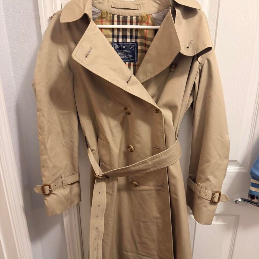 (1993) Burberrys Double-Breasted Trench Coat - Honey/Sand Beige